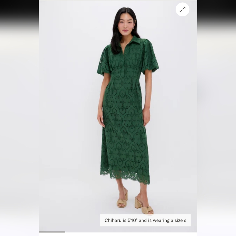 Tuckernuck Green Eyelet Midi Dress